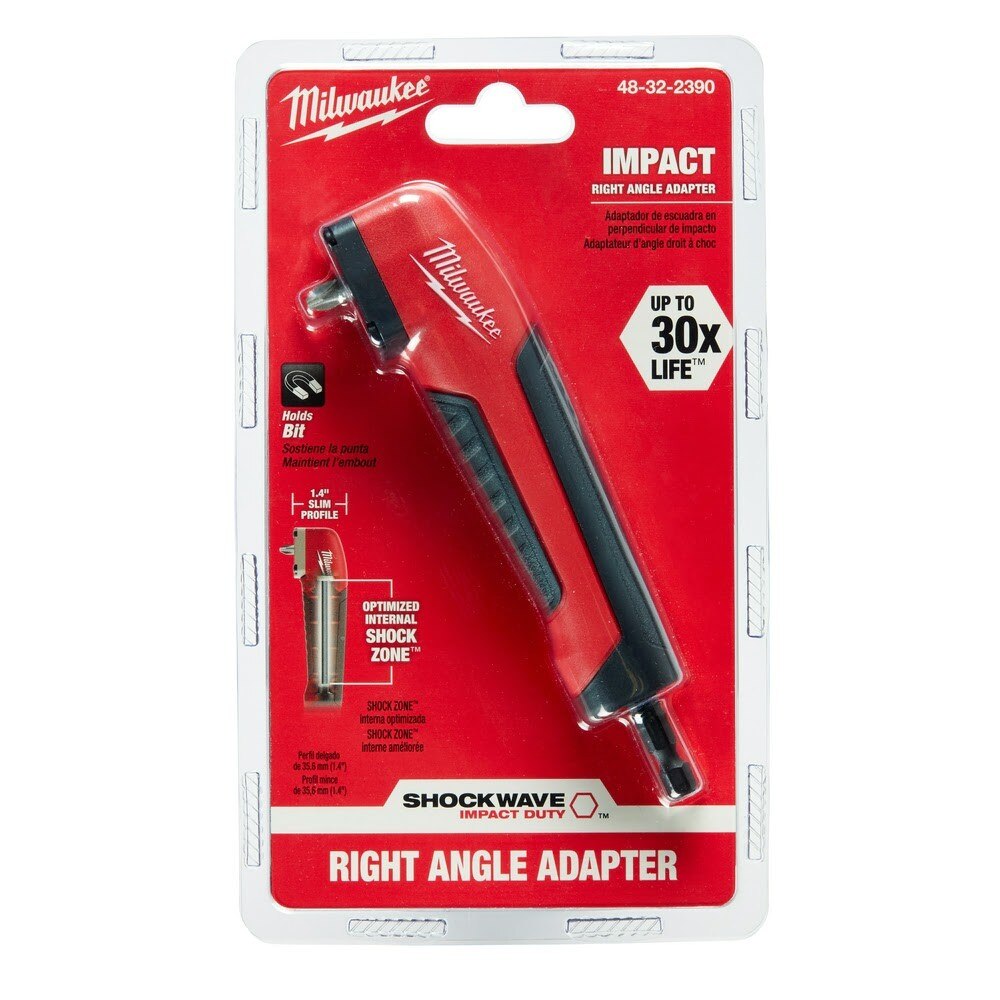 Milwaukee 48-32-2390 SHOCKWAVE Impact Right Angle Adapter - 6