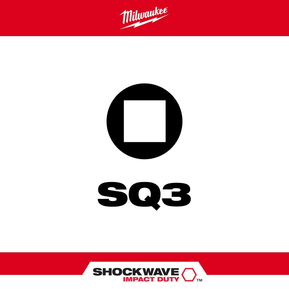 Milwaukee 48-32-4216 SHOCKWAVE™ 6 in. Impact Square Recess #3 Power Bits (10 Pack) - 2