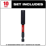 Milwaukee 48-32-4305 SHOCKWAVE 3" Impact Magnetic Bit Holder 10PK - 2