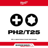Milwaukee 48-32-4312 Shockwave Impact Phillips 2 & T25 Double Ended Bit - 2