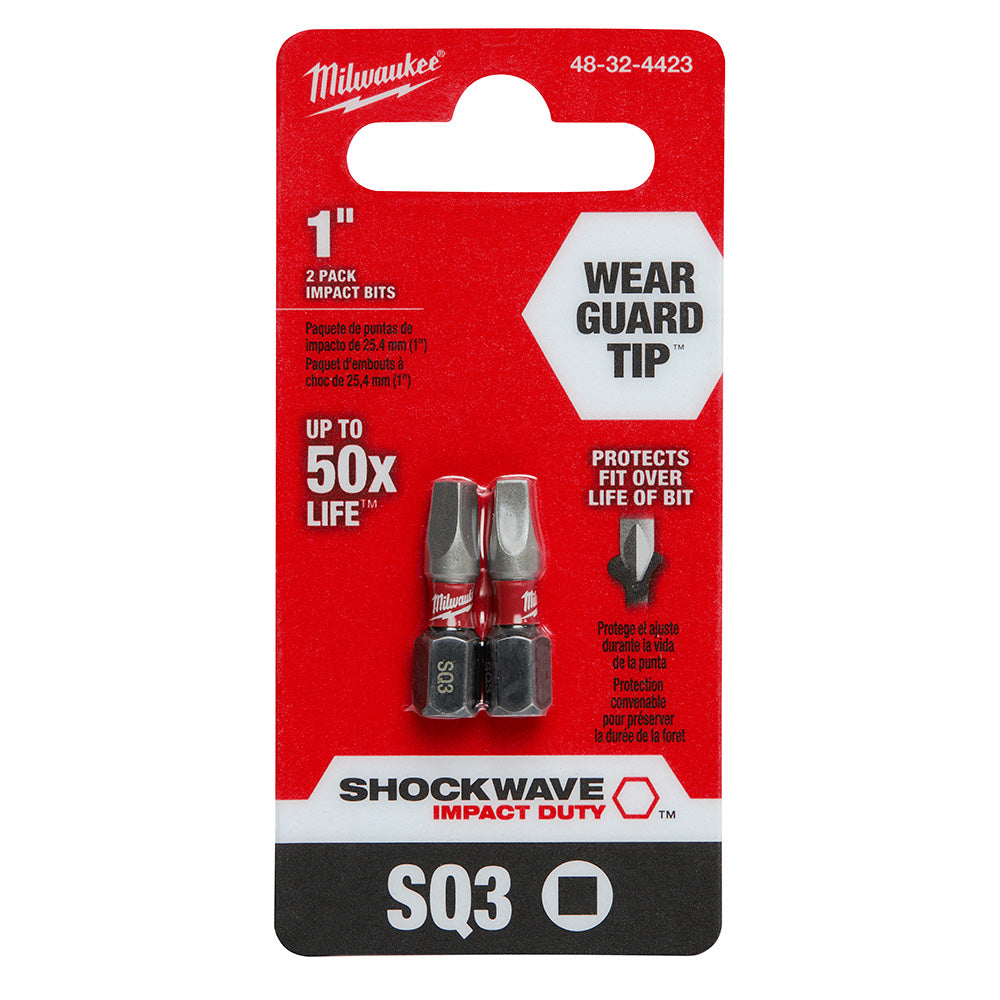 Milwaukee 48-32-4423 SHOCKWAVE 1" SQ3 Impact Bit 2PK - 3