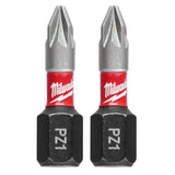 Milwaukee 48-32-4431 SHOCKWAVE™ 2-Piece Impact Phillips #1 Insert Bits (3 Pack)