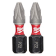 Milwaukee 48-32-4432 SHOCKWAVE 2-Piece Impact Phillips Pozidrive #2 Insert Bits (3 Pack)