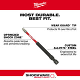 Milwaukee 48-32-4550 SHOCKWAVE Impact Duty Magnetic Attachment and PH2 Bit Set - 3PC - 6