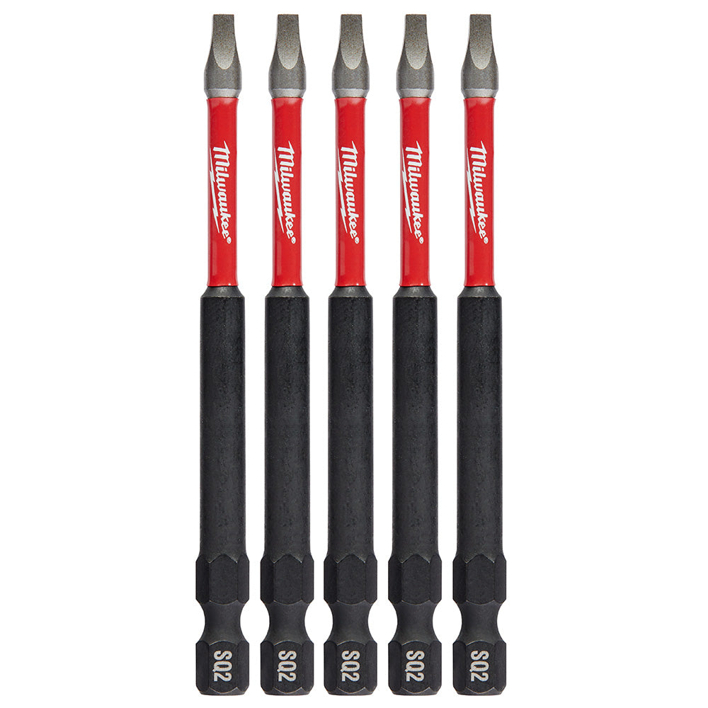 Milwaukee 48-32-4574 SHOCKWAVE™ 5-Piece 3-1/2 in. Impact Square Recess #2 Power Bits