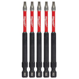 Milwaukee 48-32-4574 SHOCKWAVE™ 5-Piece 3-1/2 in. Impact Square Recess #2 Power Bits