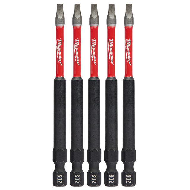 Milwaukee 48-32-4574 SHOCKWAVE™ 5-Piece 3-1/2 in. Impact Square Recess #2 Power Bits