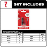 Milwaukee 48-32-4619 7 Piece SHOCKWAVE Hex Security Insert Bit Set - 3