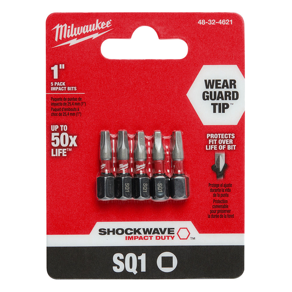 Milwaukee 48-32-4621 SHOCKWAVE 1" SQ1 Impact Bit 5PK - 2