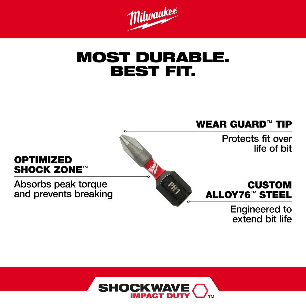 Milwaukee 48-32-4636 Shockwave 1" T25 5PK - 5