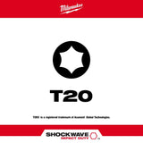 Milwaukee 48-32-4678 SHOCKWAVE Impact Duty™ 3-1/2" T20 Bit 2PK - 2