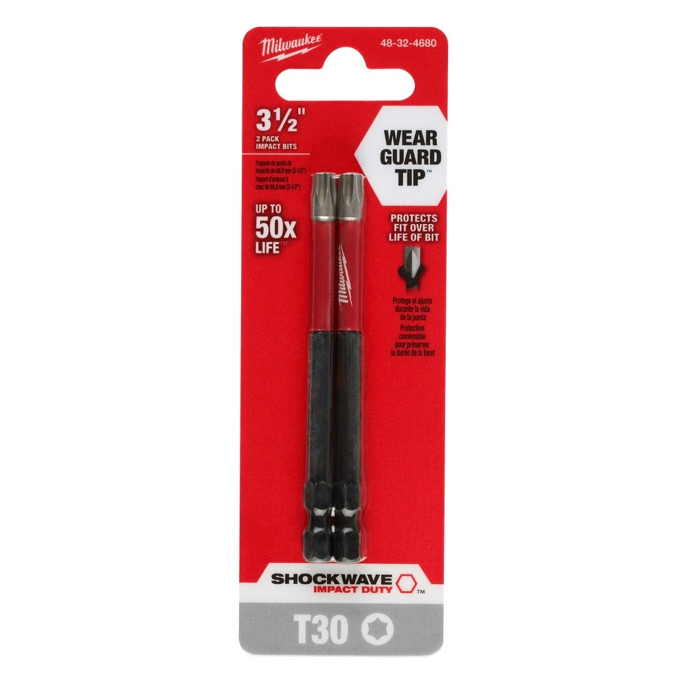 Milwaukee 48-32-4680 SHOCKWAVE Impact Duty™ 3-1/2" T30 Bit 2PK - 7