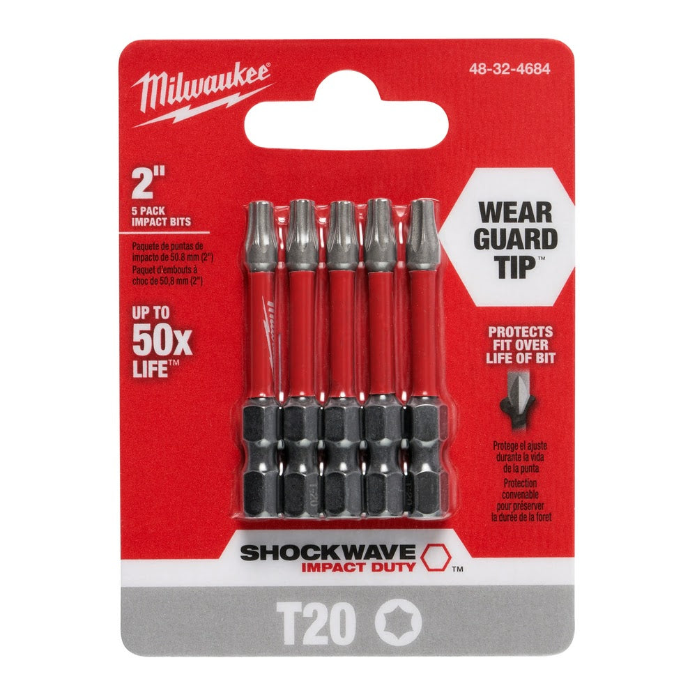 Milwaukee 48-32-4684 Shockwave 2" T20 5PK - 7