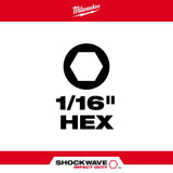 Milwaukee 48-32-4700 SHOCKWAVE™ Impact Hex 1/16 in. Insert Bit - 3