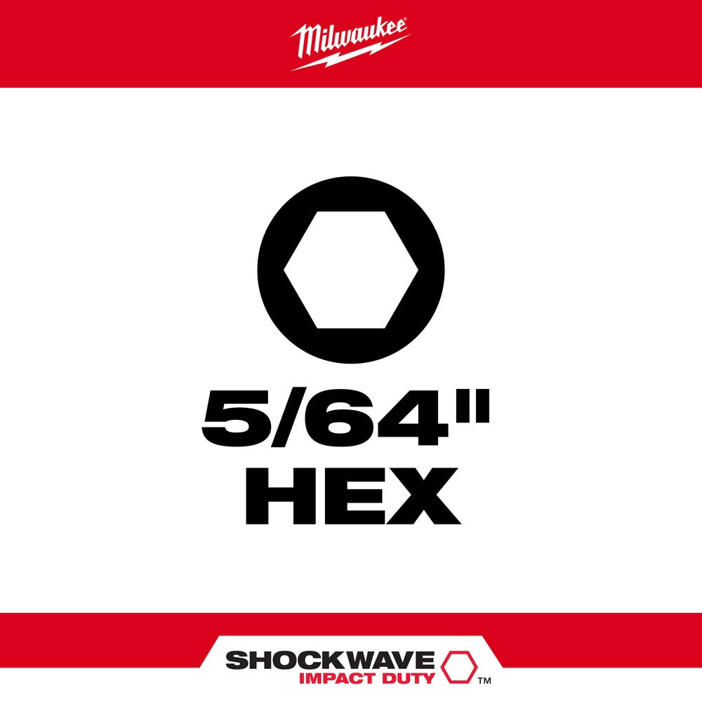 Milwaukee 48-32-4701 SHOCKWAVE™ Impact Hex 5/64 in. Insert Bit - 3