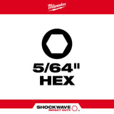 Milwaukee 48-32-4701 SHOCKWAVE™ Impact Hex 5/64 in. Insert Bit - 3