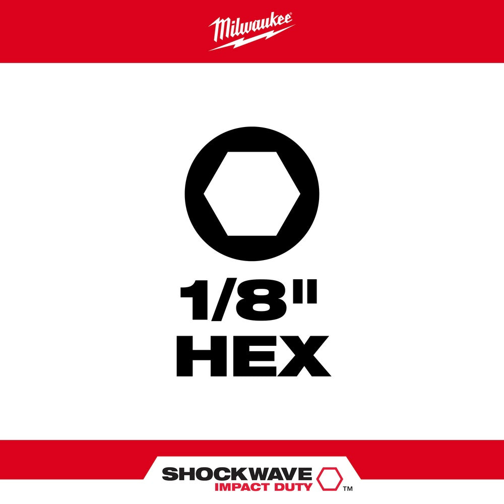 Milwaukee 48-32-4704 SHOCKWAVE™ Impact Hex 1/8 in. Insert Bit - 3