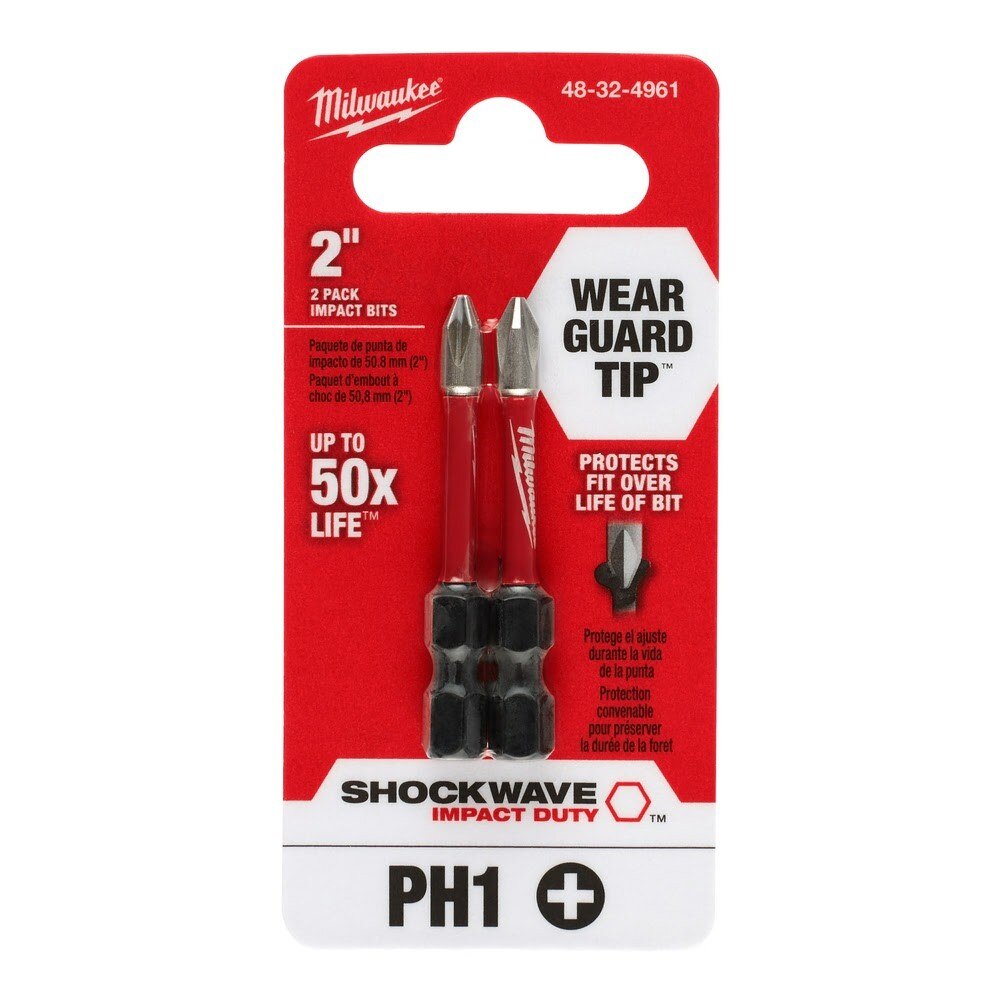Milwaukee 48-32-4961 SHOCKWAVE Impact Duty™ 2" PH1 Bit 2PK - 7