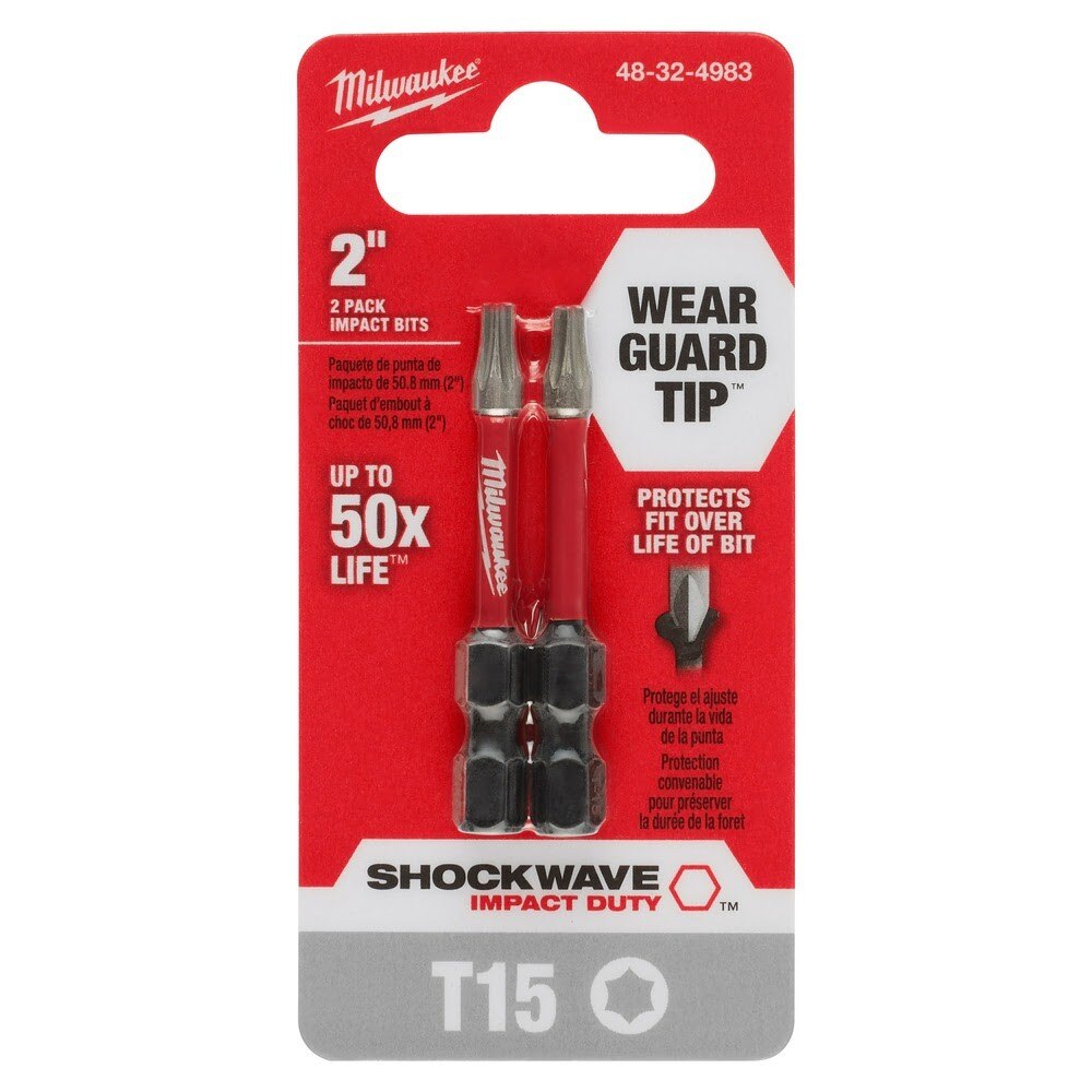 Milwaukee 48-32-4983 SHOCKWAVE Impact Duty™ 2" T15 Bit 2PK - 7