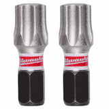 Milwaukee 48-32-4991 SHOCKWAVE Impact Duty 1" T45 Insert Bits 2Pk – Durable S2 Steel, Torx Drive