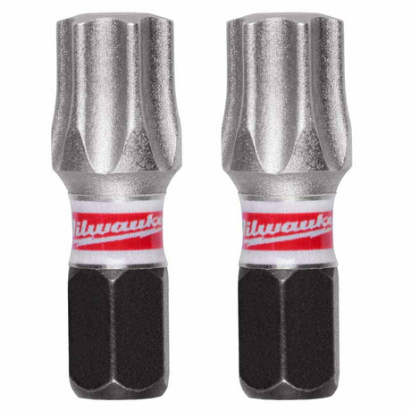 Milwaukee 48-32-4991 SHOCKWAVE Impact Duty 1" T45 Insert Bits 2Pk – Durable S2 Steel, Torx Drive