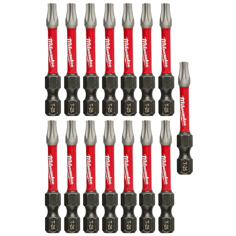 Milwaukee 48-32-5015 SHOCKWAVE™ 2 in. Impact T25 Power Bits (15 Pack)