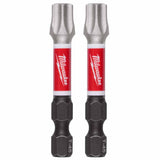 Milwaukee 48-32-6000 SHOCKWAVE Impact Duty 2" T45 Impact Bits 2 Pack –  Wear Guard Tip, Impact Rated