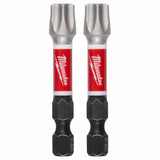 Milwaukee 48-32-6002 2" T50 Impact Duty Driver Bits 2-Pack – Wear Guard Tip,Shank for Impact Drivers - 3