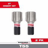Milwaukee 48-32-6003 SHOCKWAVE Impact Duty 1" T55 Insert Bits 2Pk for Impact Drivers/Drill Drivers - 3