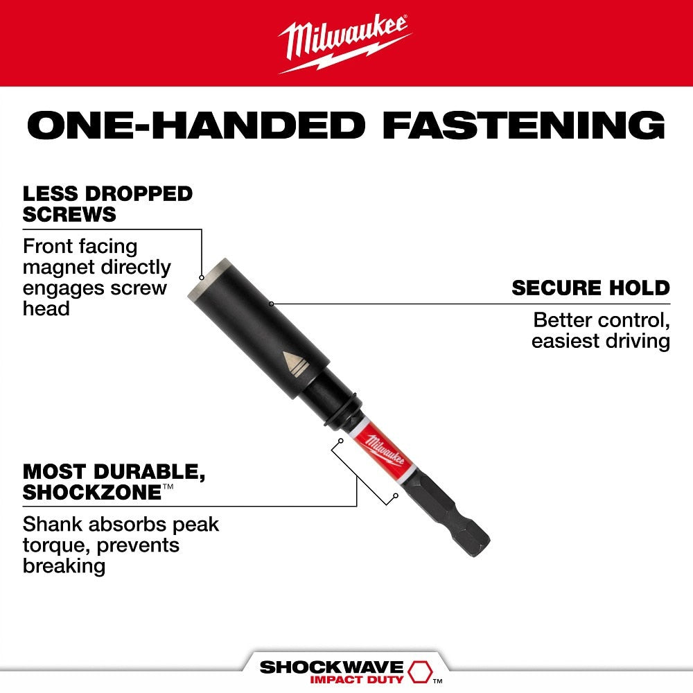 Milwaukee 48-32-7905 SHOCKWAVE Impact Duty 3in. Screw-Holding Bit Holder & Insert Bit Set (4Pc) - 2