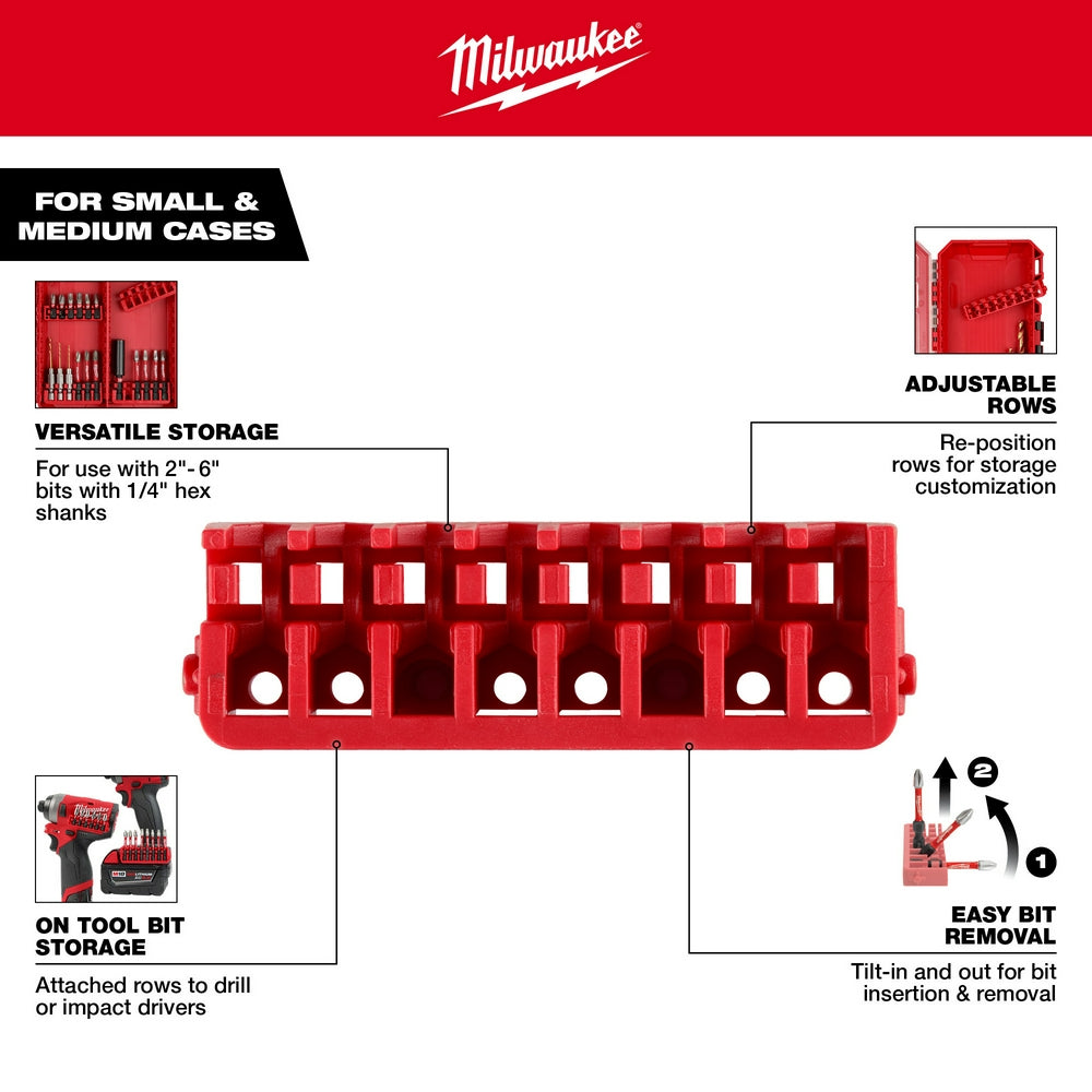 Milwaukee 48-32-9933 Small & Medium Case Rows for Impact Driver Accessories 5PK - 3