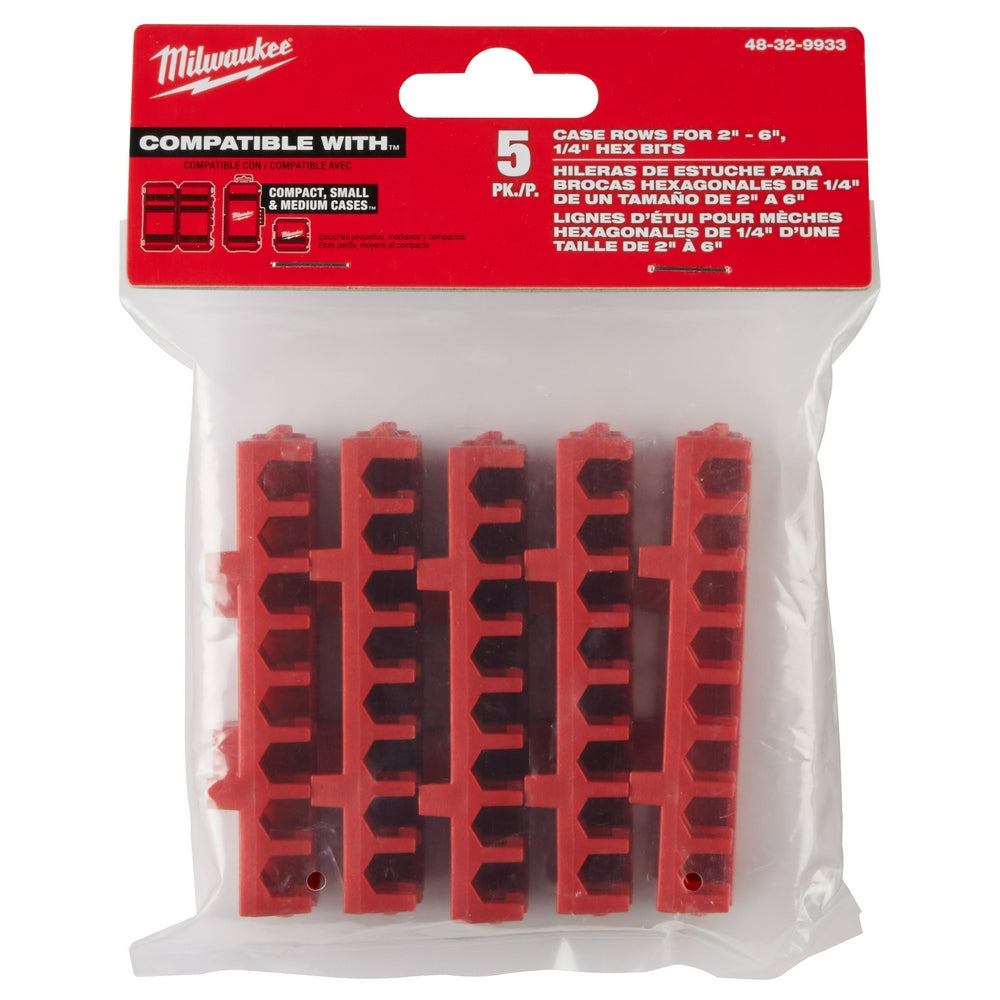 Milwaukee 48-32-9933 Small & Medium Case Rows for Impact Driver Accessories 5PK - 9