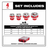 Milwaukee 48-36-1063 Compact 1/2"-1-1/4" Alloy NPT Portable Pipe Threading Forged Aluminum Die Head - 3