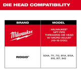 Milwaukee 48-36-1205 1/2"-3/4" High Speed FOR STAINLESS NPT Universal Pipe Threading Dies - 3