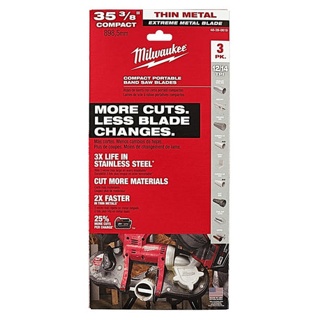 Milwaukee 48-39-0619 35-38" 12/14 TPI Extreme Thin Metal Bandsaw Blades 3 Pack Compact