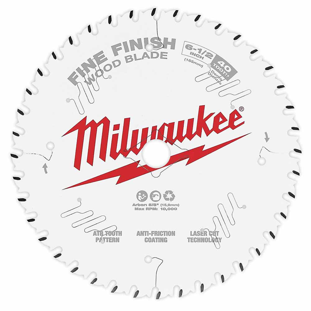 Milwaukee 48-40-0622 6-1/2" 40T Fine Finish Circular Saw Blade - 2