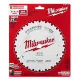 Milwaukee 48-40-0720 7-1/4" 24T Framing Circular Saw Blade - 6