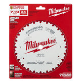 Milwaukee 48-40-0720 7-1/4" 24T Framing Circular Saw Blade - 6