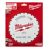 Milwaukee 48-40-0720 7-1/4" 24T Framing Circular Saw Blade - 6