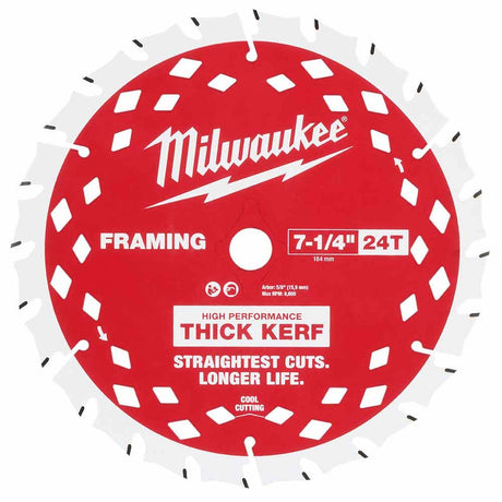 Milwaukee 48-40-0740 7-1/4" 24T Thick Kerf Framing Circular Saw Blade