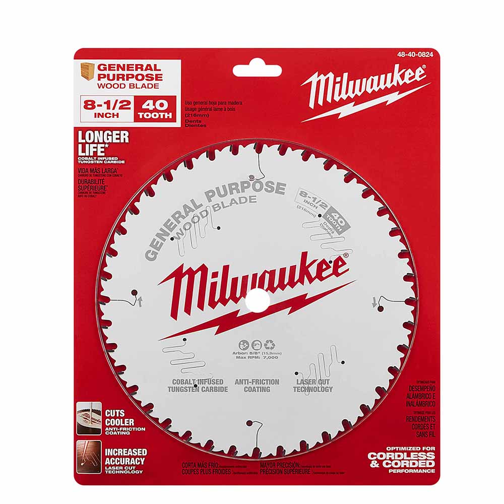 Milwaukee 48-40-0824 8-1/2" 40T General Purpose Circular Saw Blade - 6