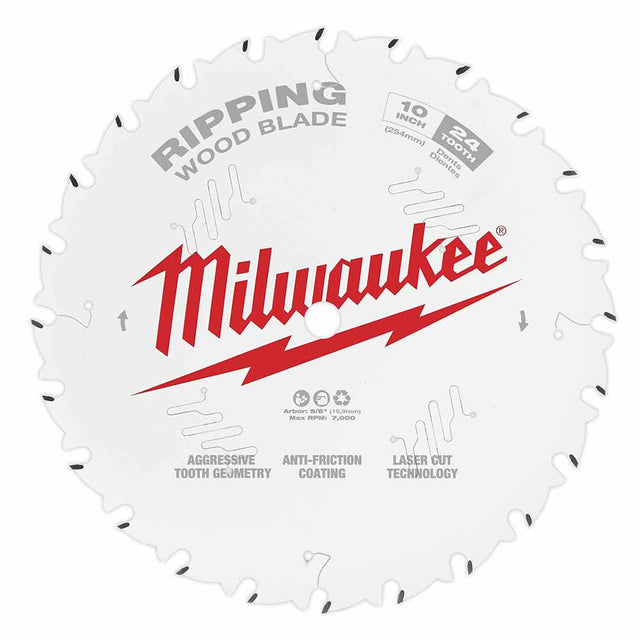 Milwaukee 48-40-1020 10" 24T Ripping Circular Saw Blade