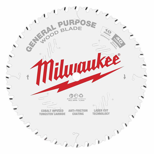 Milwaukee 48-40-1024 10" 40T General Purpose Circular Saw Blade