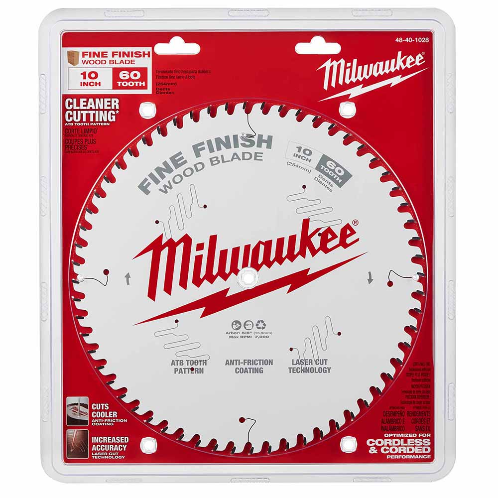 Milwaukee 48-40-1028 10" 60T Fine Finish Circular Saw Blade - 6