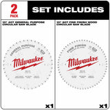 Milwaukee 48-40-1036 10" 40T + 60T Two Pack Circular Saw Blades - 3