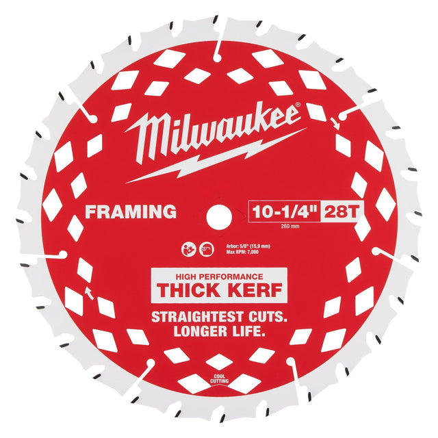 Milwaukee 48-40-1048 10-1/4" 28T Thick Kerf Framing Circular Saw Blade