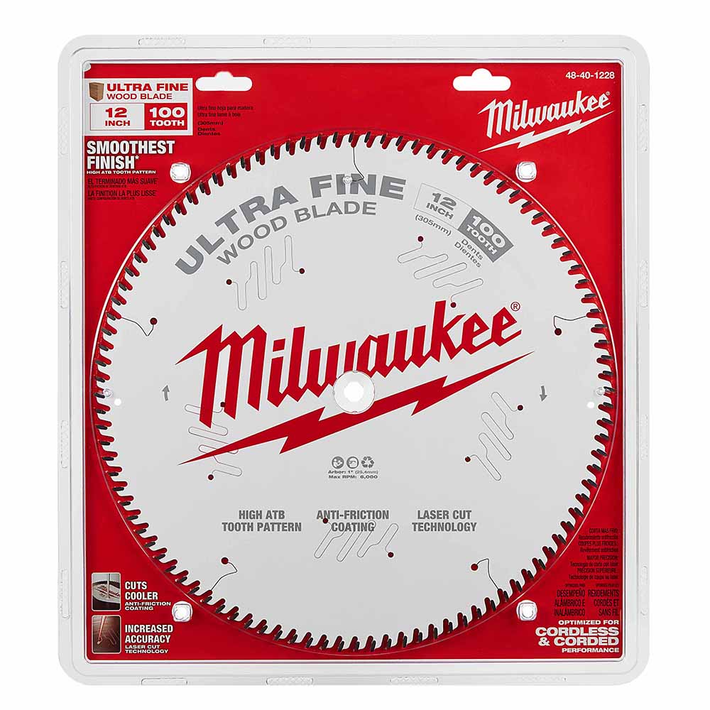 Milwaukee 48-40-1228 12" 100T Ultra Fine Finish Circular Saw Blade - 6