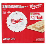 Milwaukee 48-40-1723 7-1/4" 24T Worm Drive Framing Contractor Pack (25PK) - 4