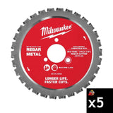 Milwaukee 48-40-4065 #10 (1-1/4 Inch) Rebar Cutting Blade for M18 FUEL Rebar Cutter (5 Pack)