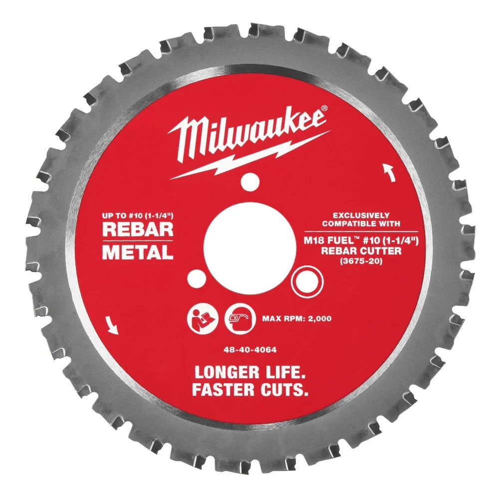 Milwaukee 48-40-4065 #10 (1-1/4 Inch) Rebar Cutting Blade for M18 FUEL Rebar Cutter (5 Pack)